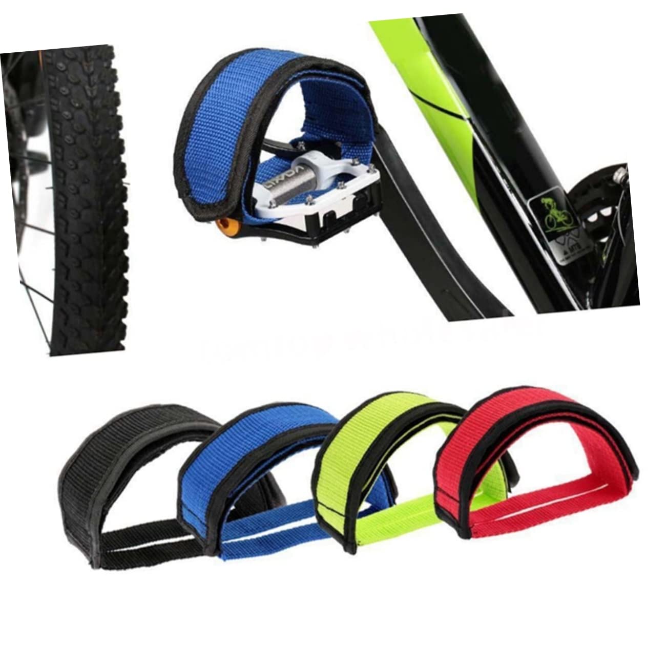 VANZACK Pedales de Puntera Clips de Pedal de Bicicleta Pedales Ciclo Correas de Bicicleta Correas para Pedales de Bicicleta Correas para los de los pies de Bicicleta