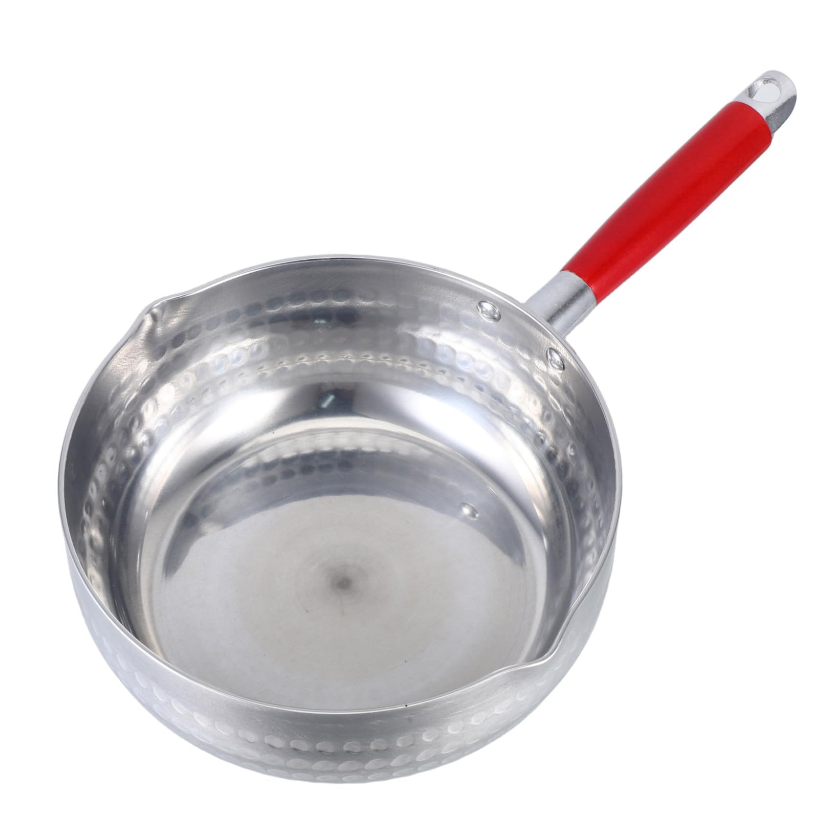 STOBAZA Small Milk Warmer with Wooden Handle Butter for Induction Cooking Dual Spout Design for Easy Pouring for Heating Milk and Making Sauces