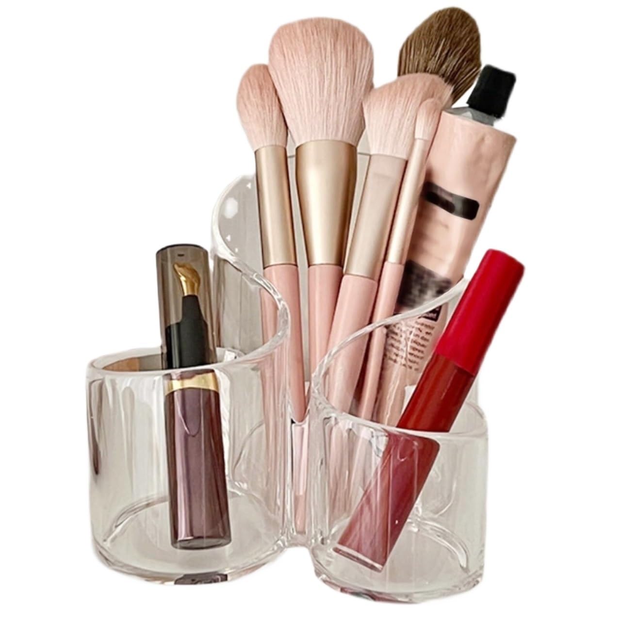 Almacenaje Maquillaje Soporte para Brochas De Maquillaje Organizador De Brochas De Maquillaje Transparente para Escritorio Caja para Brochas De Maquillaje para Lápiz Labial Habitacion
