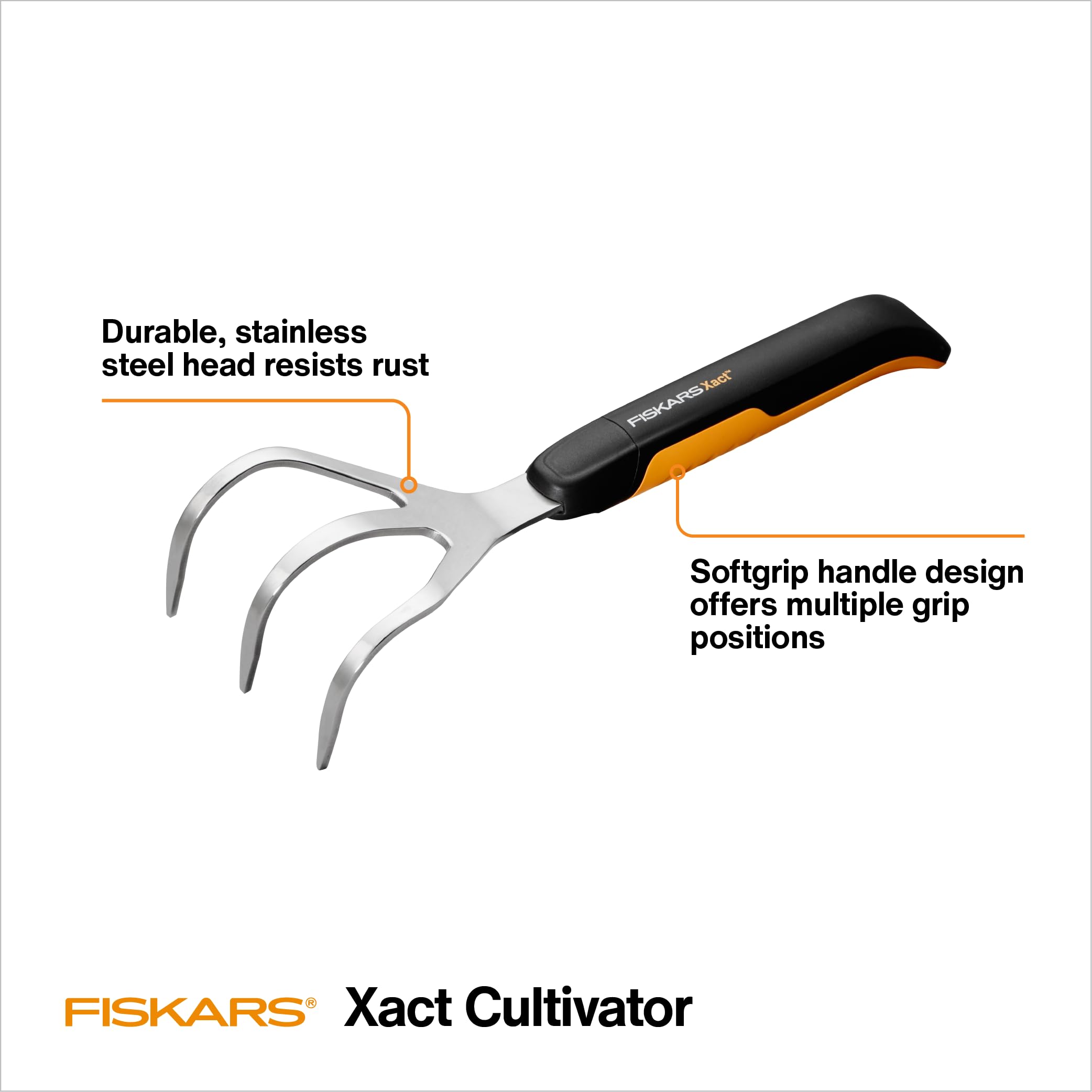 Amazon.com: Fiskars Xact Hand Cultivator, Stainless Steel Weeder