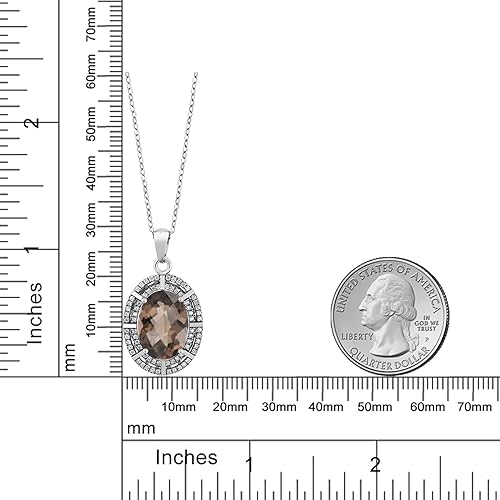 Miniatura 8 de Gem Stone King Collar con colgante de esmeralda simulada de plata de ley 925 para mujer 694 unidades con cadena de plata de 18 pulgadas Metal Gema