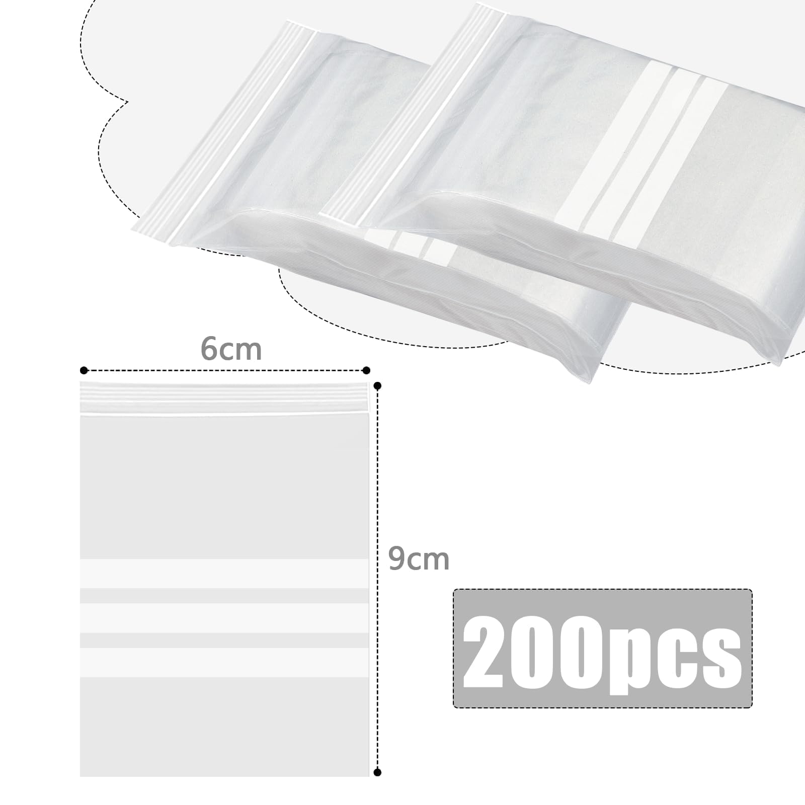 Chiusura Zip 200 Sacchetti Plastica Richiudibili Bustine Con Zip