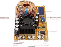 Vista 3 de YWBL-WH Módulo de fuente de alimentación Convertidor de alimentación DC-DC 8-40V a 0-32V 50A 800W Módulo reductor ajustable con ventilador disipador