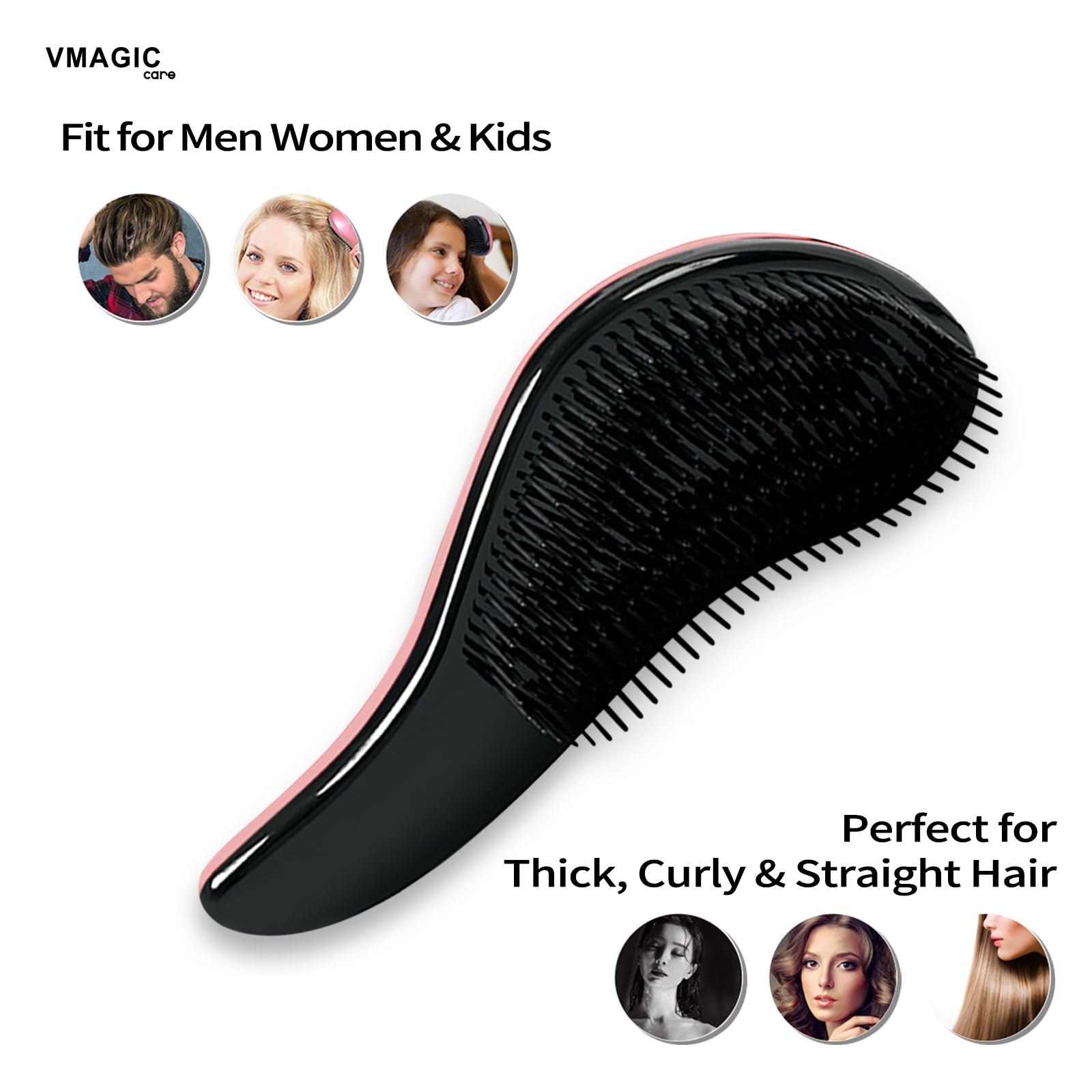 Detangling Brush, glide the Detangler Brush through Tangled hair, Best Comb for Women Girls, Men & Boys - Image 4