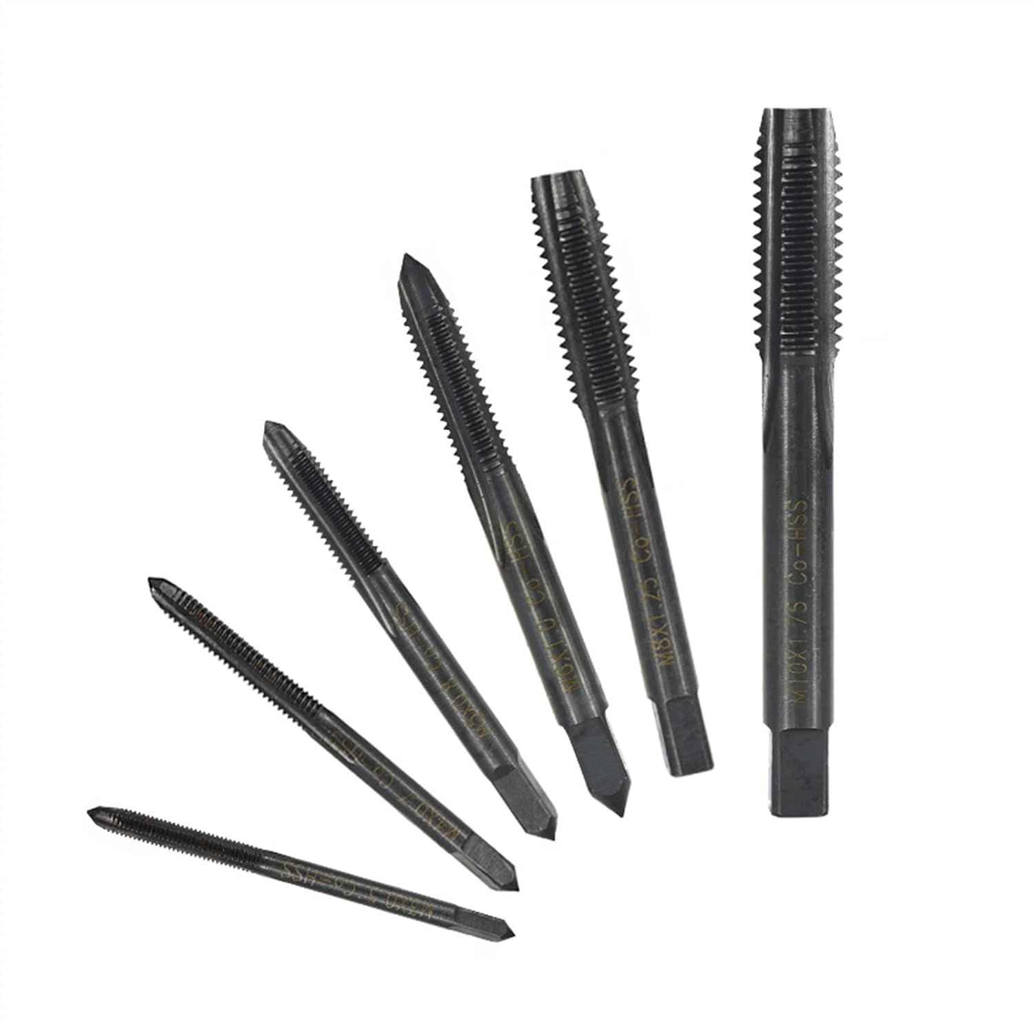 Machine Screw Thread Tap M3 M4 M5 M6 M8 M10 HSS Nitride Coated Straight Metric 1Pcs(M5x0.8)