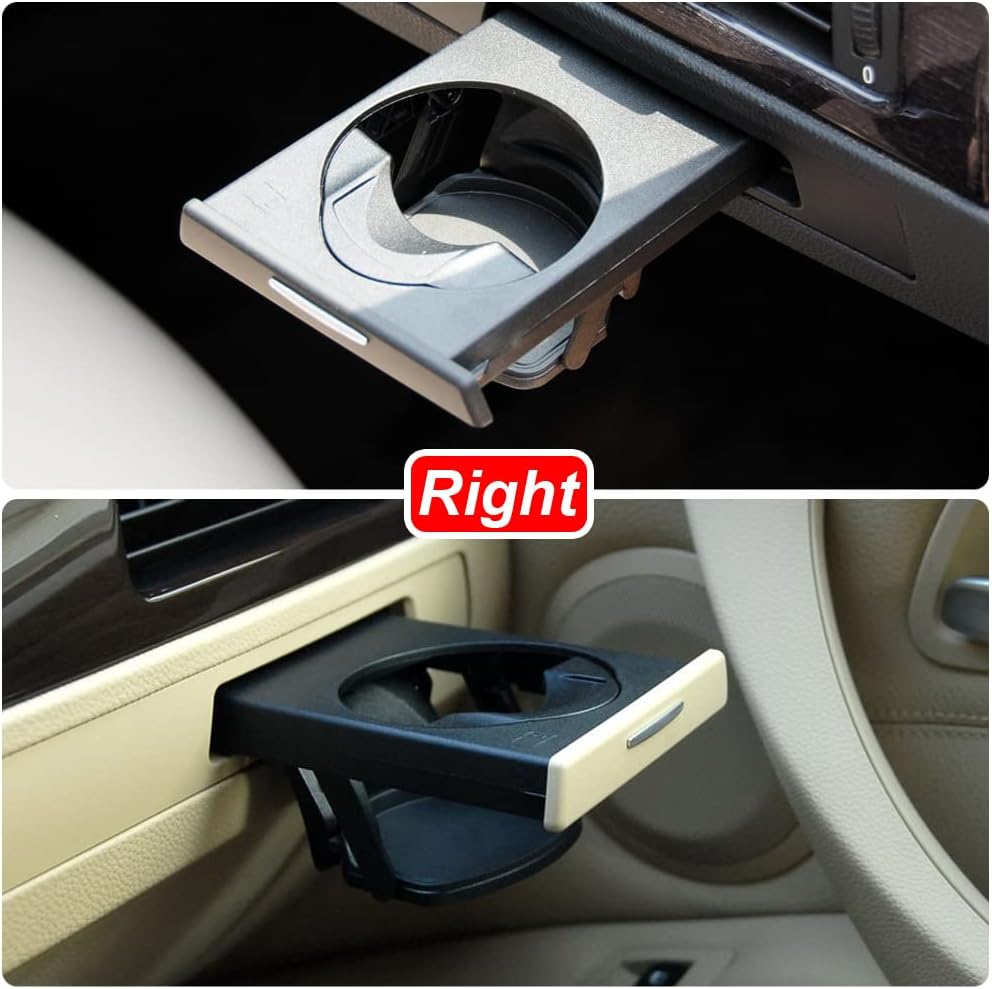 1PC Right Retractable Cup Holder Beverage Bottle Holder Compatible with E90 E91 E92 E93 323i 325i 325xi 328i 328xi 330i 330xi 335d 335i 335is 335xi M3 2006-2013 Beige