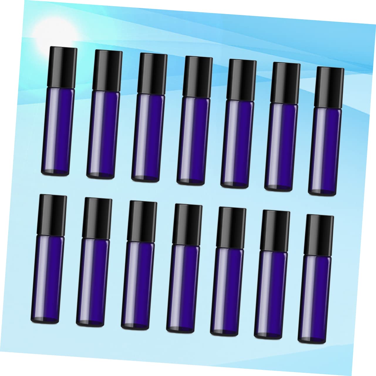 Didiseaon Set di 24 Bottiglie Roll-on in Vetro Blu da 5ml per Olio Essenziale, a Tenuta Stagna, per Viaggio la Cosmetica Personale
