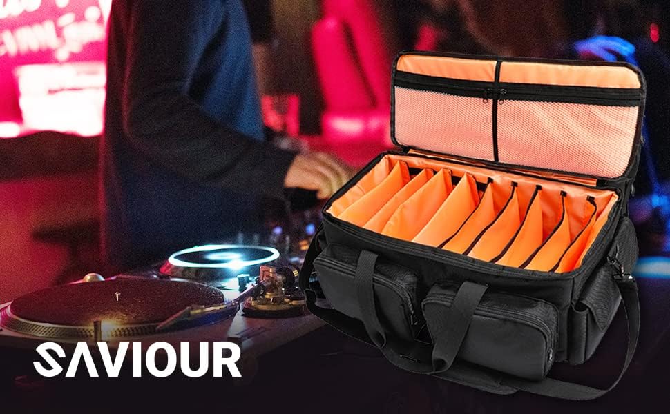 SAVIOUR DJ Cable File Bag, Detachable Padded Bottom and Adjustable Dividers, Stores Music, Audio, and Visual Cabling, Portable Travel Storage and Studio Organization (Orange) - Image 7