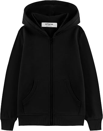 Kid Nation Fleece Kids Zip Up Hoodie Boys Girls Full Zip Hooded Sweatshirt | Brushed Fleece Kids Zipper Hoodie Sweatshirt,Fade-Resistant,Durable,Kangaroo Pocket,Machine Washable,Great Gift for 4-12Years