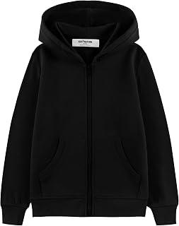 Kid Nation Kids Soft Brushed Fleece Zip-Up Hooded Sweatshirt Hoodie for Boys or Girls 4-12 Years Price In India