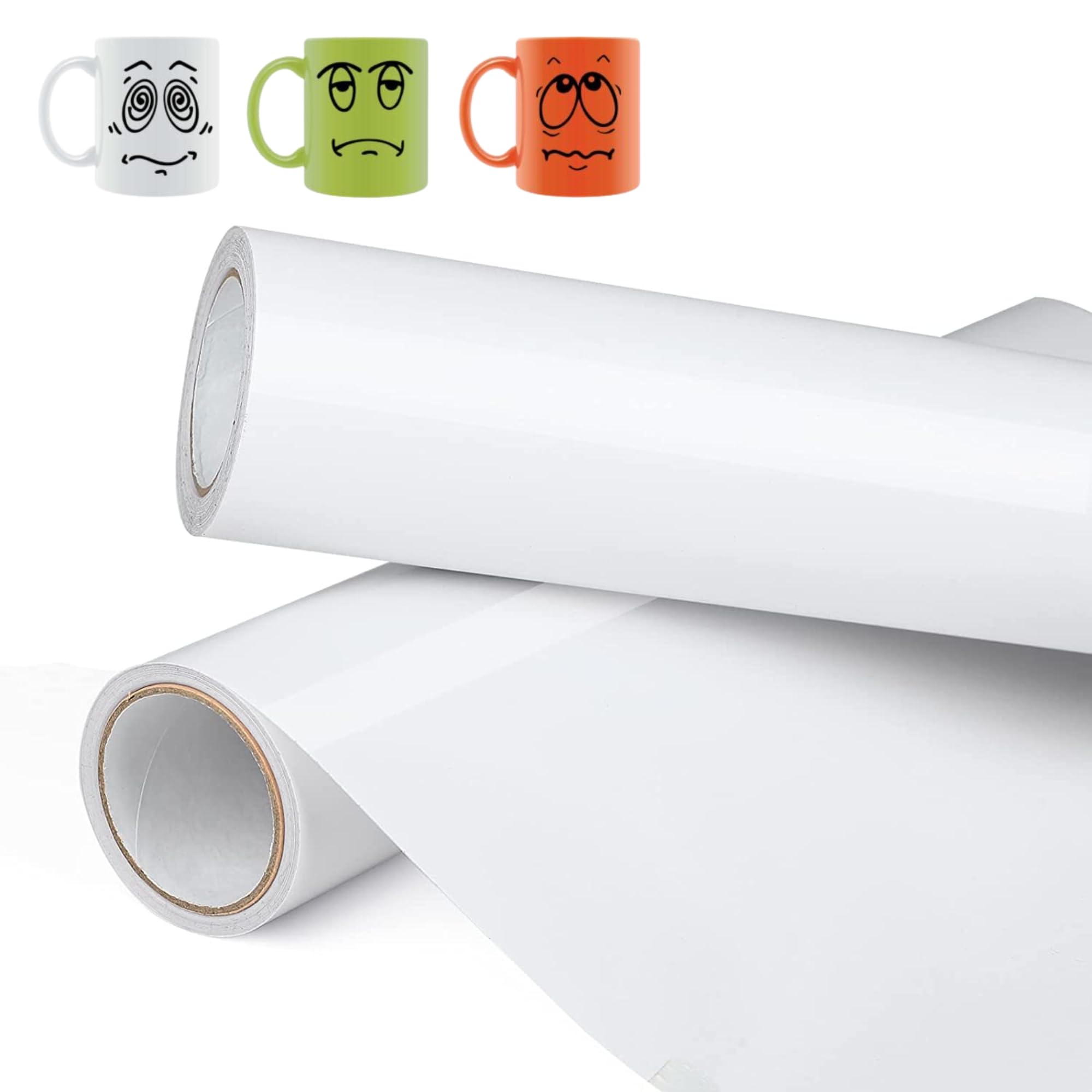 Vinyl for Cricut Permanent Glossy White - BPA and PVC Free 12" x 10ft Permanent Self Adhesive Vinyl for Cricut, Silhouette Cameo, White Vinyl Roll for Craft Cutters