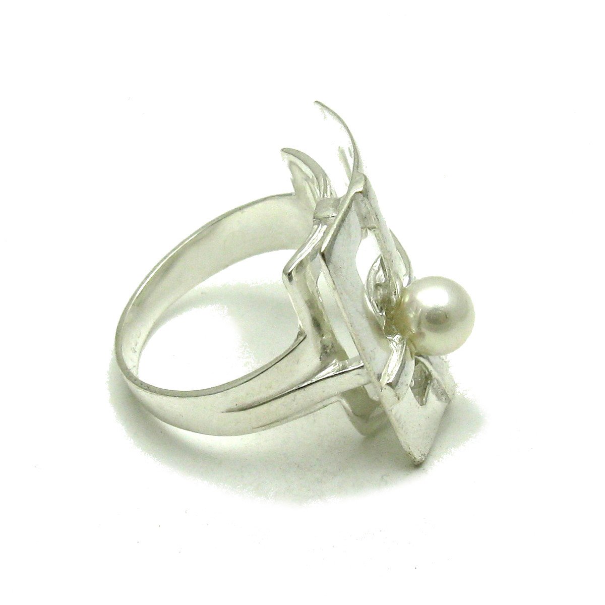 Sterling silber ring mit 6mm Perle 925 Empressjewellery Größe 46-69 R001299