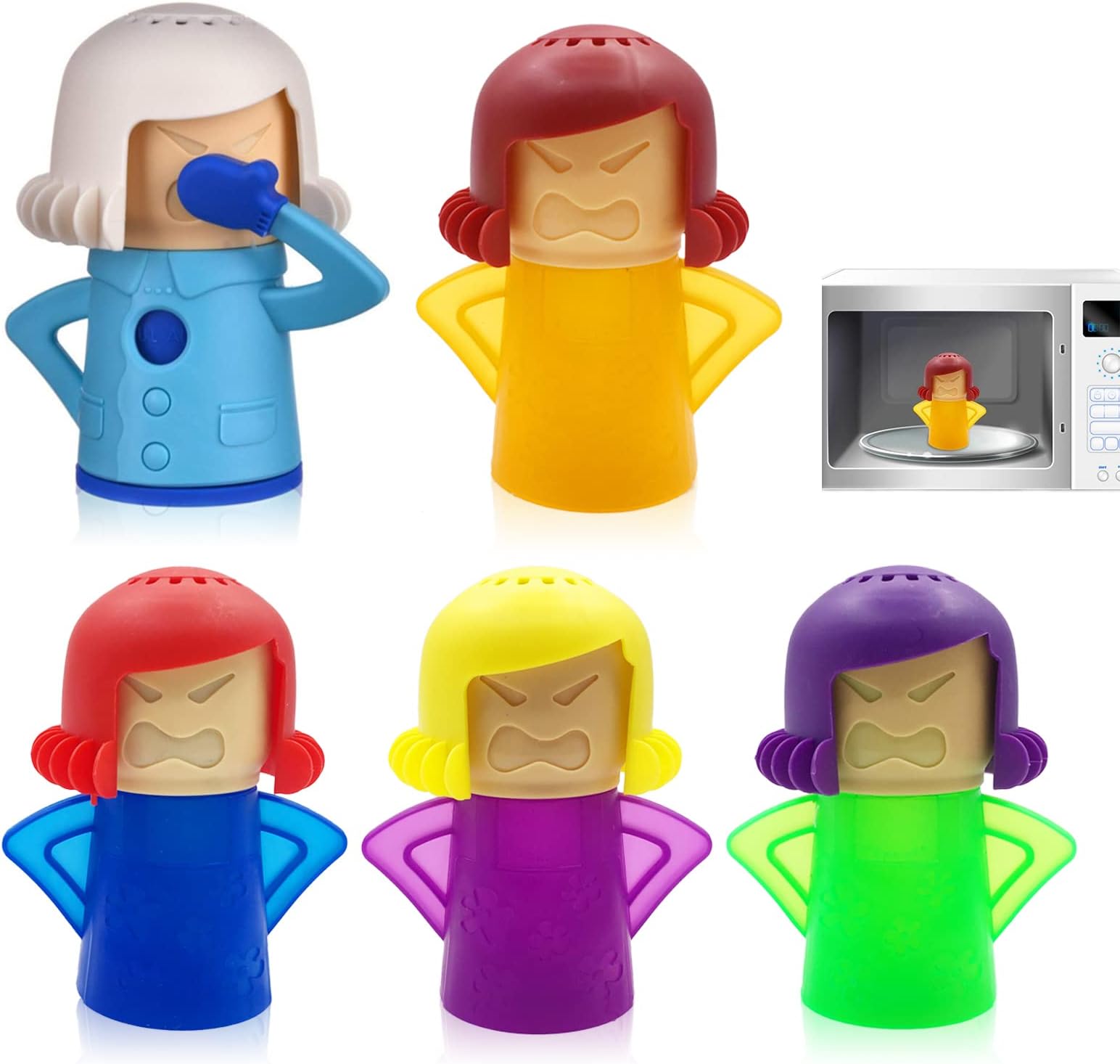 Microwave Cleaner, 5 Pieces Angry Mama Microwave Oven Steam Cleaner Microwave Cleaner Angry Mama With Vinegar and Water for Kitchens
