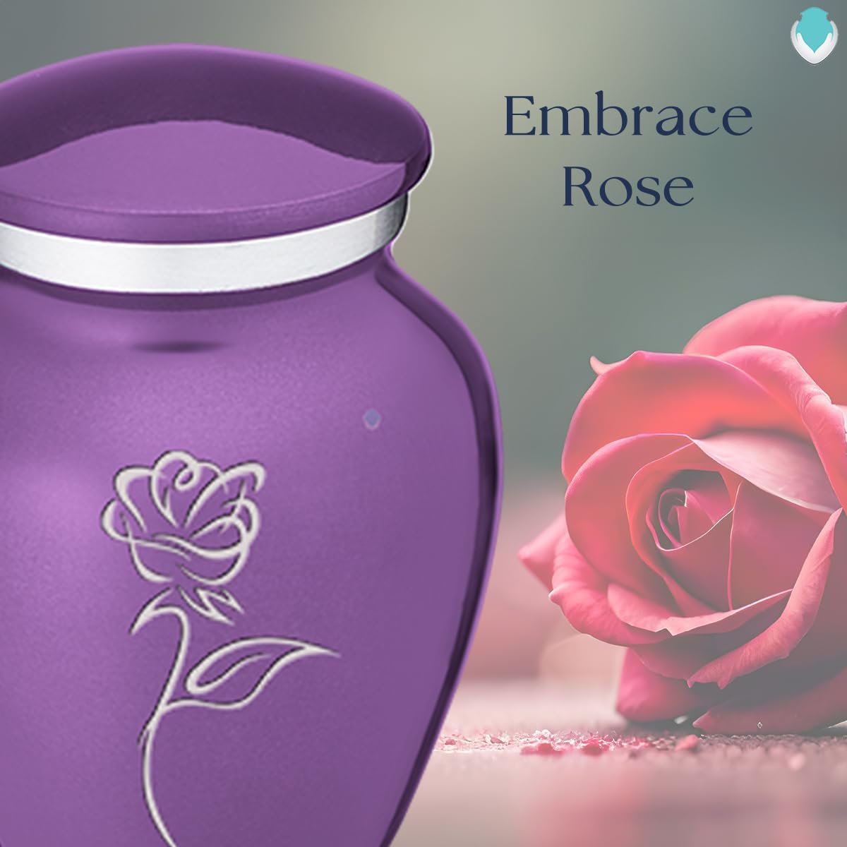 Geturns Embrace Keepsake Personalized Rose Cremation Urns for Human Ashes I Purple Funeral Urn for Women and Men with Double Side Engraving I 3.5 lbs