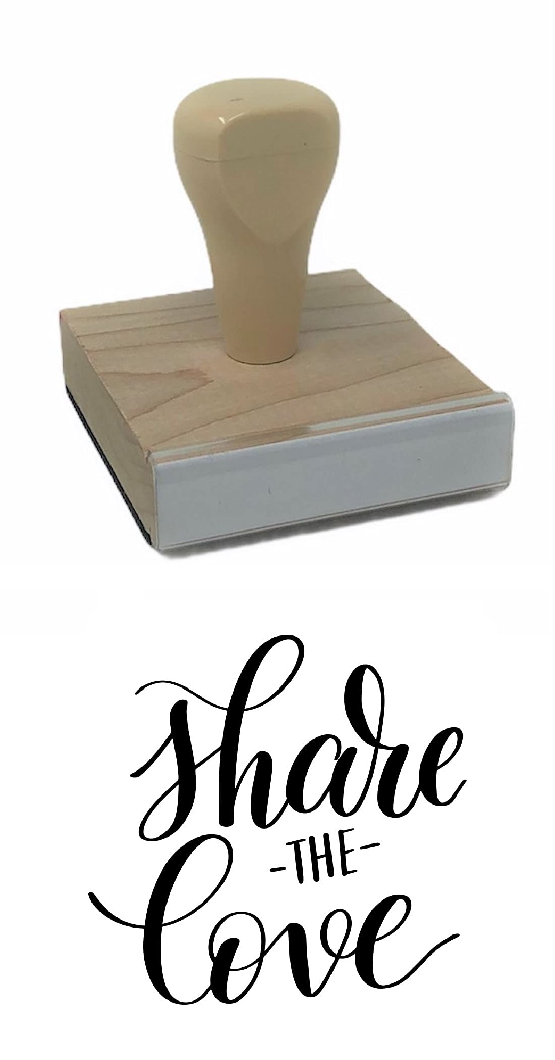 Share The Love Rubber Stamp, 2 X 2" Wood Stamp