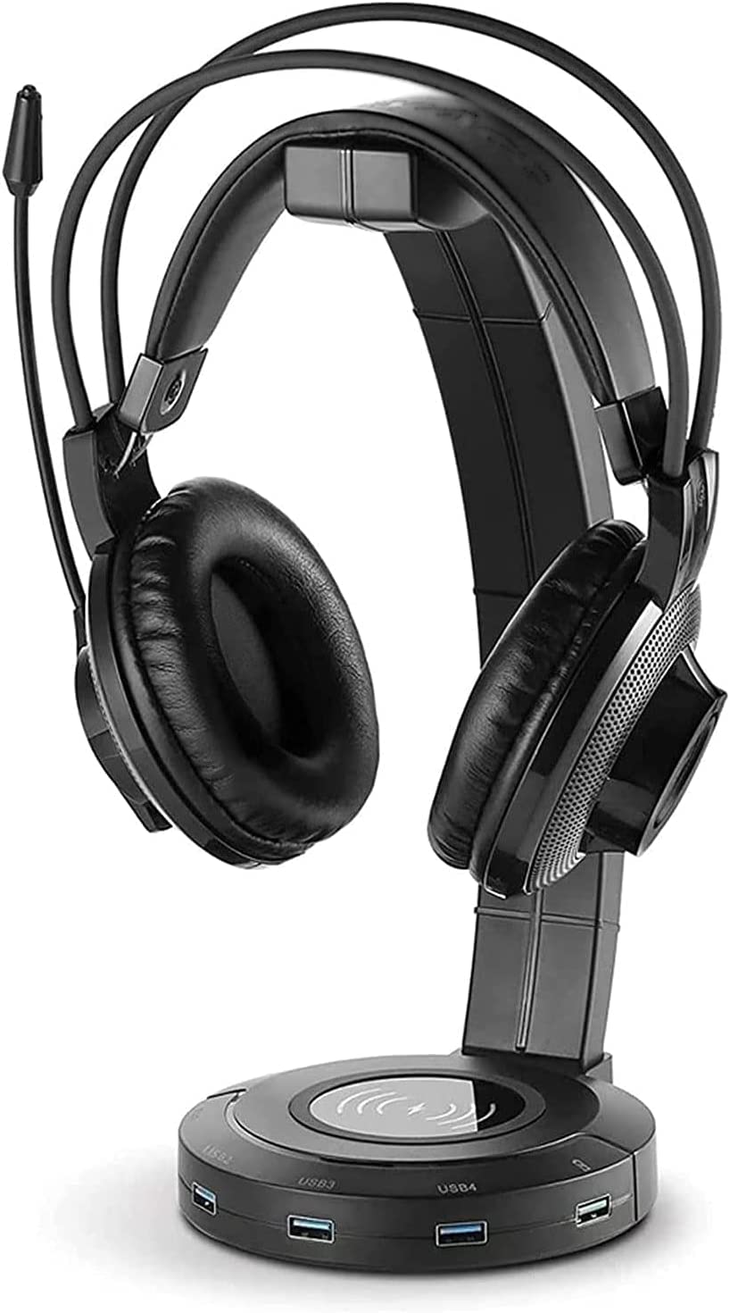 Soporte para Auriculares, con Cargador inalámbrico(Usb3.0)