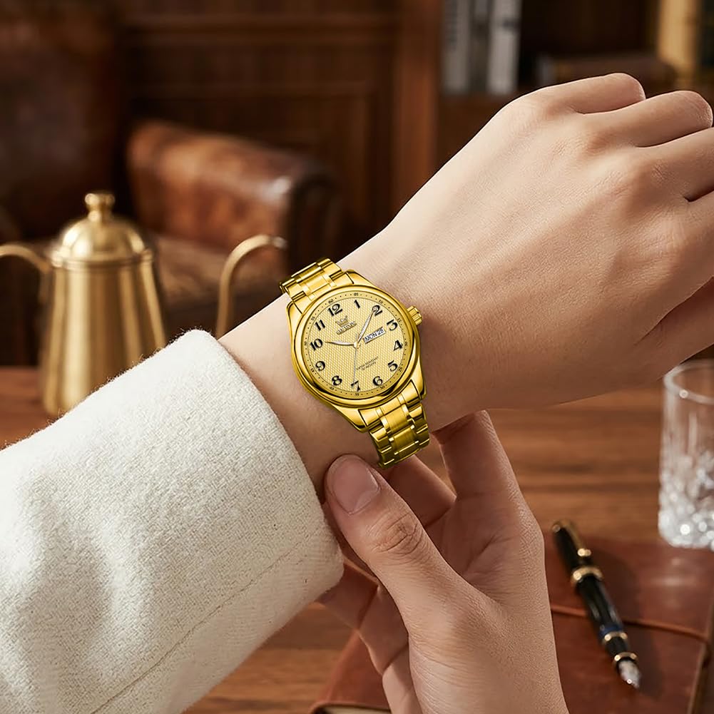 OLEVS Orologi da donna in acciaio inox analogico al quarzo impermeabile