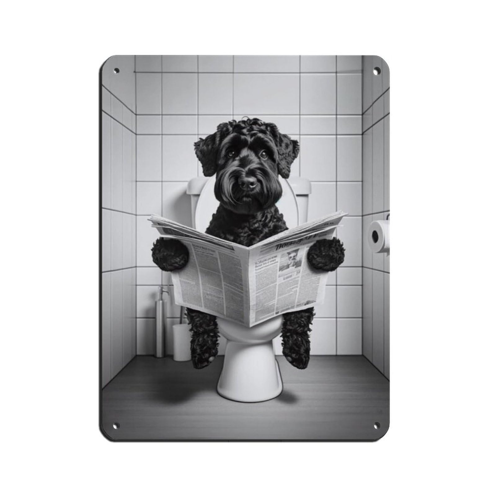 Black Russian Terrier Retro Poster Metal Tin Sign Chic Art Retro Iron Painting Bar People Cave Cafe Family Garage Poster Wall Decoration 12x16inch(30x40cm)