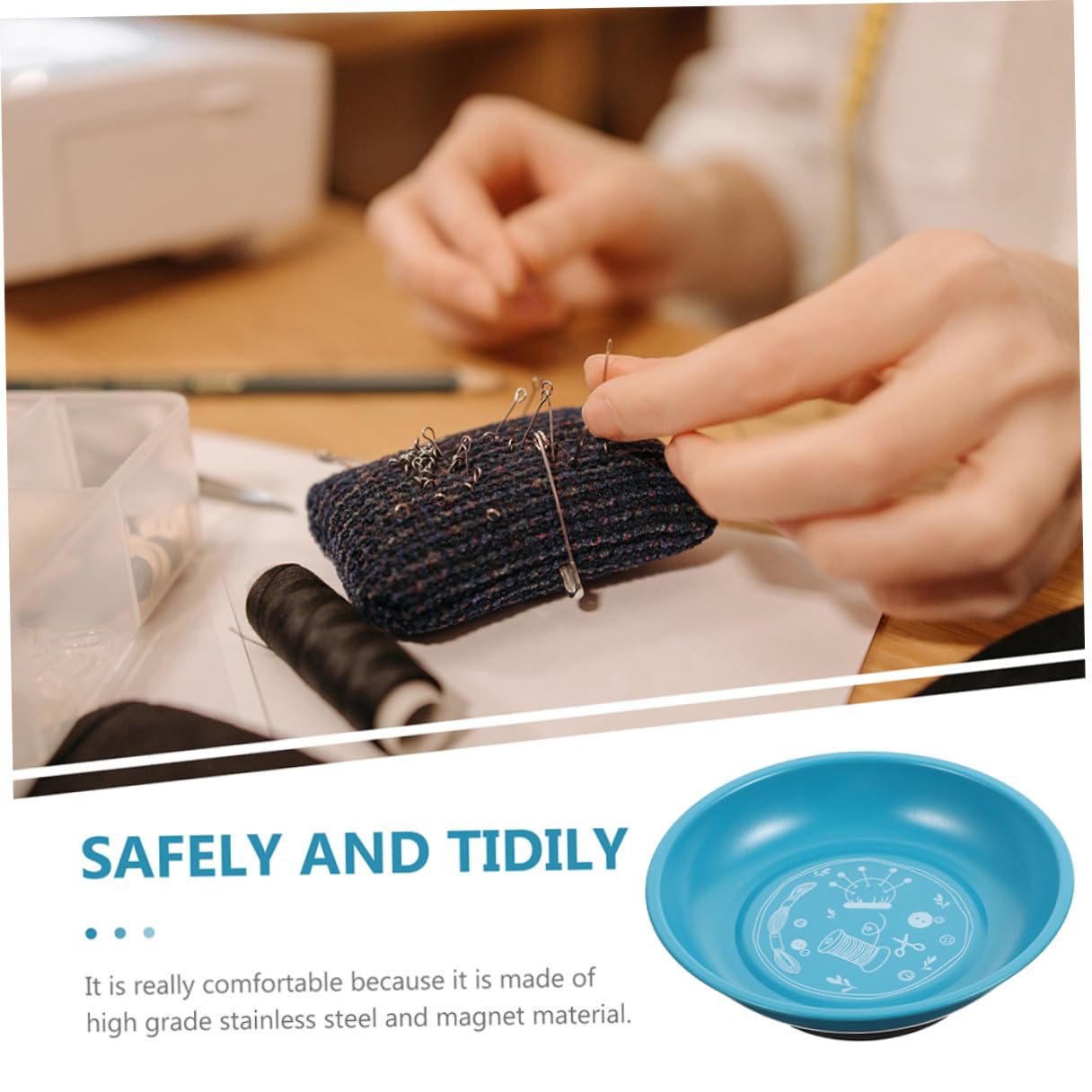 Sewroro 2 Piezas Alfiletero De Costura Contenedor Magnético Para Agujas Soporte Magnético Para Agujas De Bordar Accesorios De Costura Para Uso Casa Alfiletero Metálico Portátil