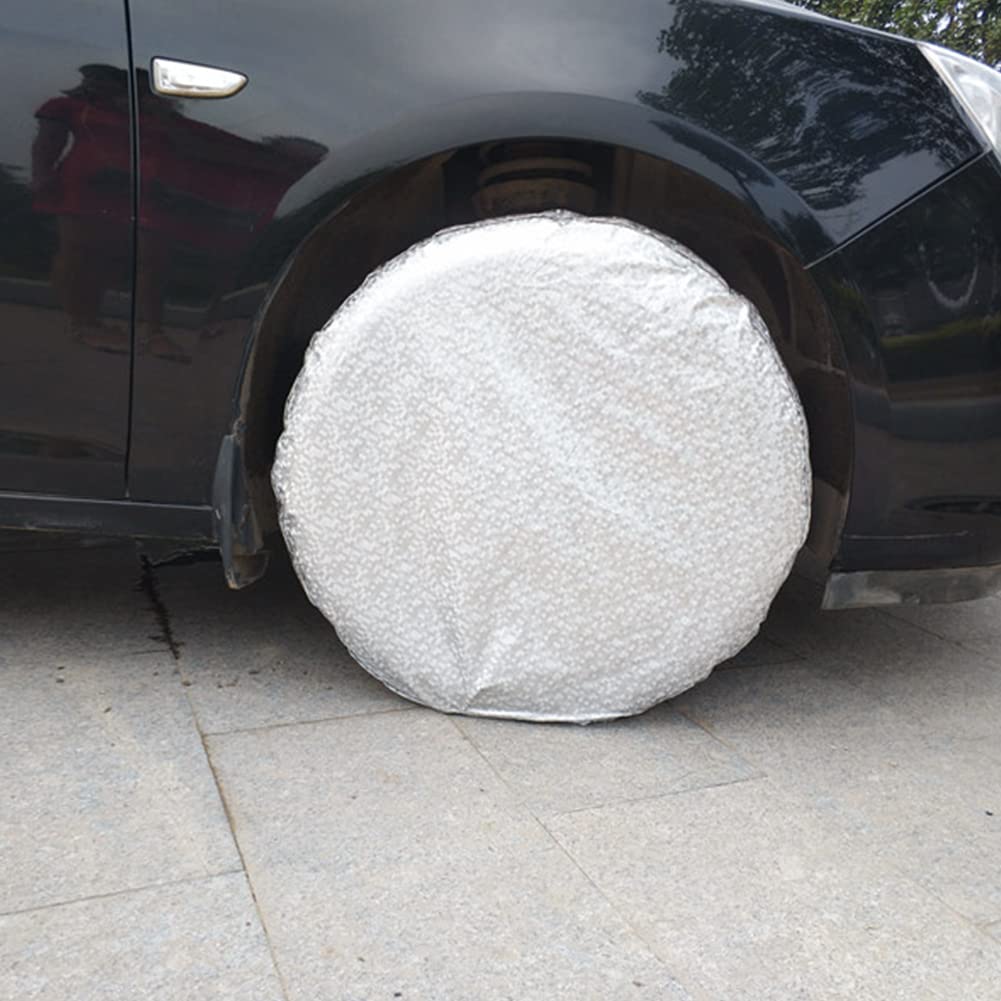 URFEDA 4 copriruota 27-29 resistente alle intemperie, protezione solare per pneumatici, copertura per auto, pellicola di alluminio, per camper, rimorchi, SUV, camion