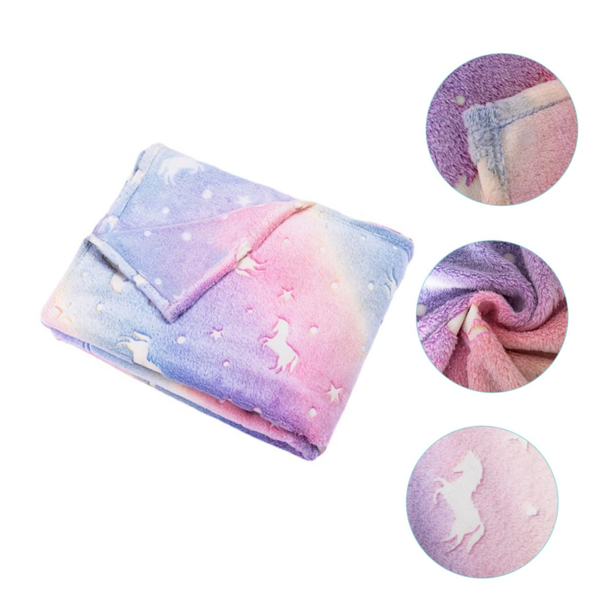 TOPBATHY Manta de Unicornio Nocturna de Poliéster, Suave para Niños
