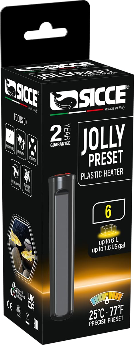 Chauffage submersible Sicce Jolly 6W pour aquarium de 3 à 7L à température constante