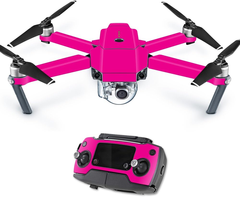 MightySkins Skin Compatible with DJI Mavic Pro Quadcopter Drone - Solid Hot Pink | Protective, Durable, and Unique Vinyl Decal wrap Cover | Easy to Apply, Remove, and Change Styles | Made in The USA