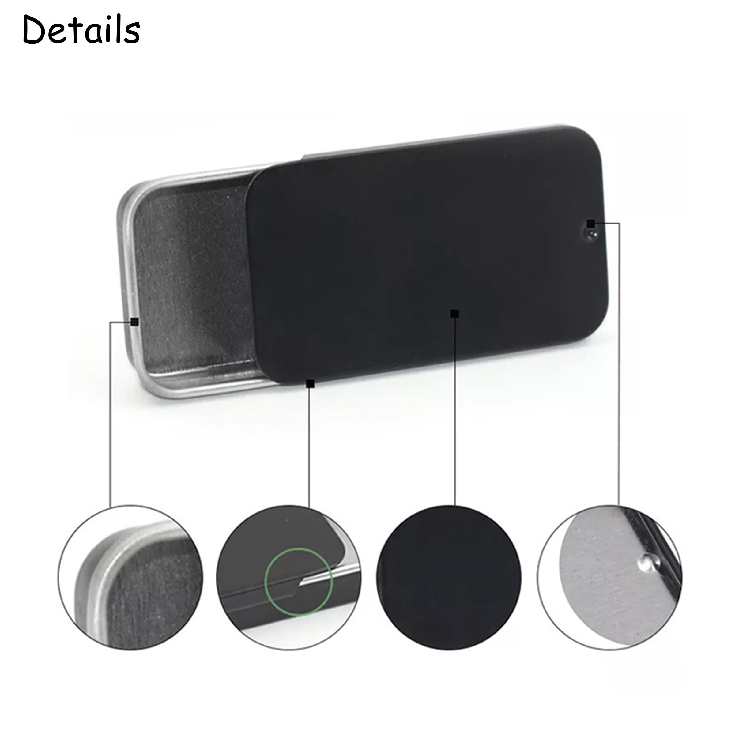 6 pezzi portatile piccolo batuffolo di cotone dispenser scatola di metallo contenitore con coperchio scorrevole, stuzzicadenti contenitori per viaggi