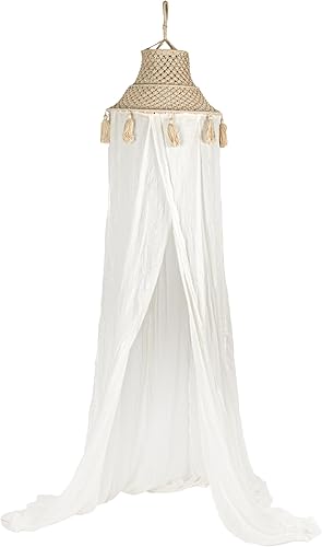 Miniatura 3 de Creative Co-Op Toldo Macramé de Algodón Blanco con Borlas