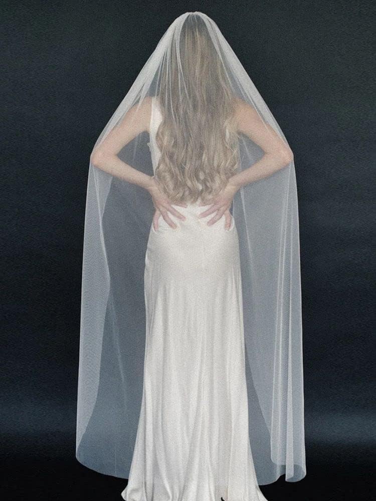 Tulle da Sposa Velo da Sposa a 1 Livello Velo da Sposa Morbido a Un Livello con veli a Pettine Velo da Spalla Velo da Sposa in Tulle Multi-Dimensione