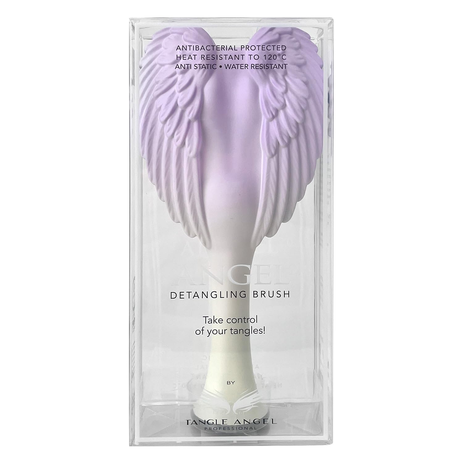 Tangle Angel Detangling Hair Brush - Anti Static Angel Wing Hair Brush with Soft & Flexible Bristle for Straight & Wavy Hair, Women Detangler Brushes for Dry & Wet Hair,: Ombre Lilac/Ivory