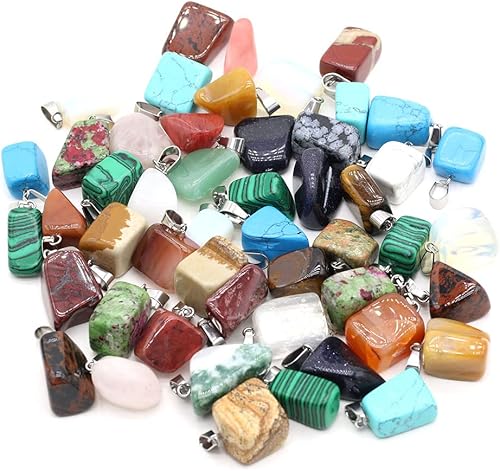 20 dijes de piedra natural irregulares al azar mezclados de ágata de cristal curativo para hacer joyas, collares, aretes, meditación, Piedra Ágata