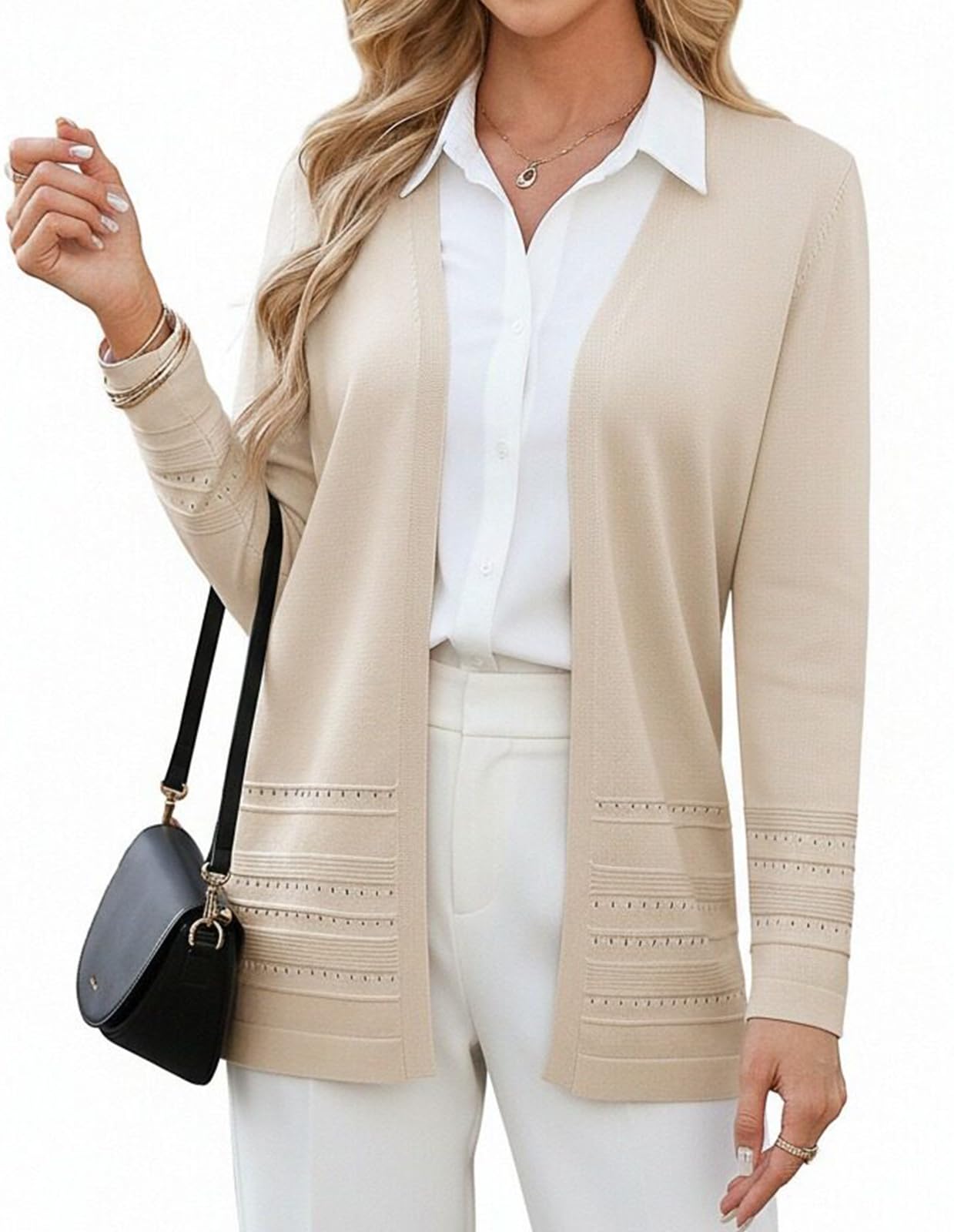 Women Long Cardigan, Summer Lightweight Cardigans, Long Sleeve V Neck Open Front Sweater 2026-image-19