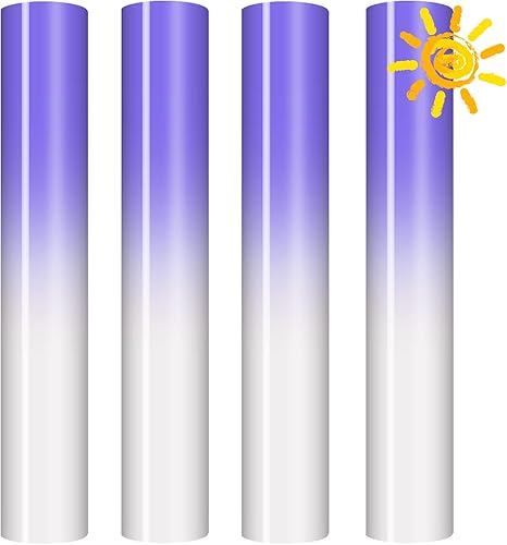 Vinilo de transferencia de calor que cambia de color UV, 12 x 10 pulgadas, 4 hojas de colores surtidos que cambian de color HTV sensible a la luz
