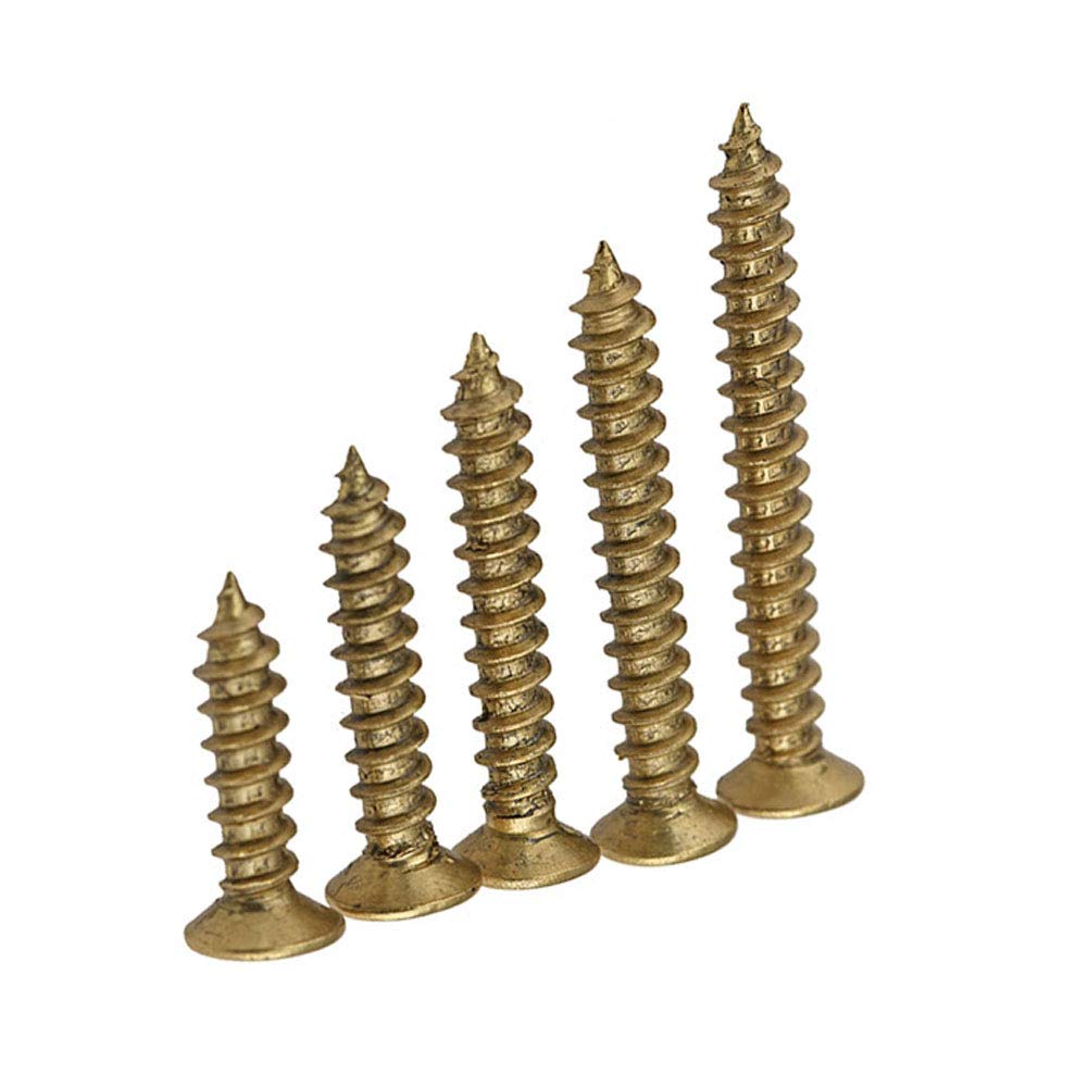 BOZONLI Brass Wood Screws Self Tapping Screws Phillips Flat Head Screws M4×12mm, 10 pcs - Image 2