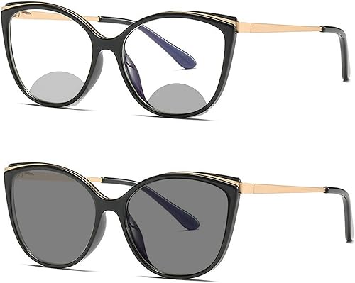 Lentes de lectura para mujeres y lectores con fotocromáticos bifocales progresivos, multifocales y presbiópicos de transición