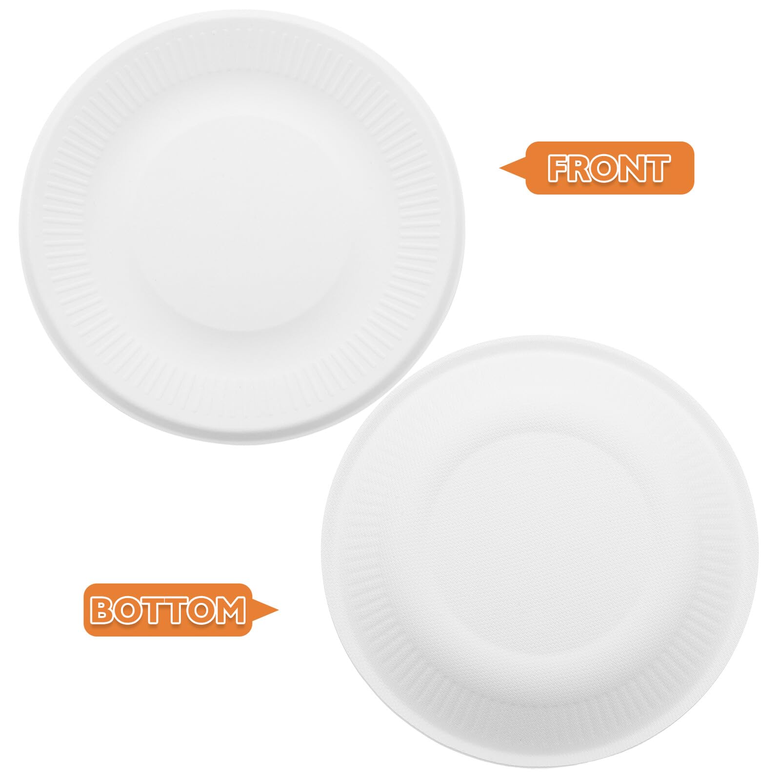 TEHAUX Piatti di Carta da 6 Pollici Set da 200 Pezzi Piatti Monouso Rotondi per Dessert Antipasti e Snack per Feste Matrimoni ed Eventi Formali