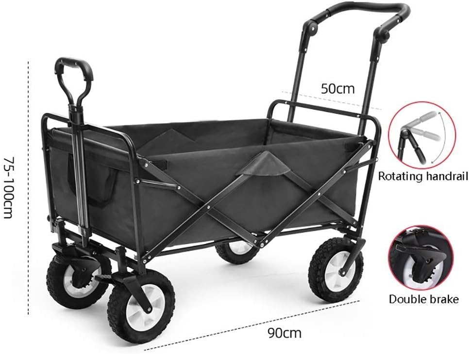 Household Folding Garden Trolley Cart Heavy Duty Wagon Multi-Function Shopping Cart for Outdoor Camping Fishing Pull Truck