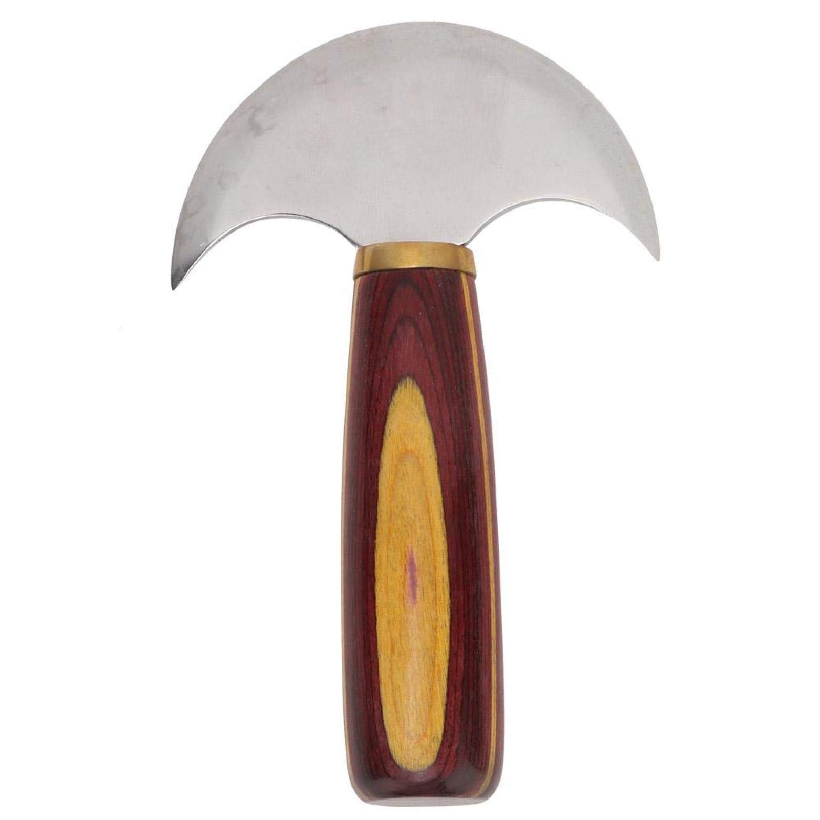Fockety Cuchillo de artesanía en Cuero Redondo, Cuchillo de Media Luna, fácil de controlar, Afilado, Multiusos para el Trabajo de artesanía en Cuero(Small)