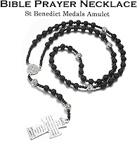 Vista 53 de Tiger Eye Cross Necklace for Men, Obsidian Necklace, Hematite Cross Pendant Lava Rock Rosary Healing Crystal Necklaces