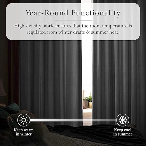 Miniatura 6 de Magic Drapes Cortinas semiopacas con aislamiento térmico para oscurecer la habitación, paneles de tratamiento de ventanas para sala de estar,