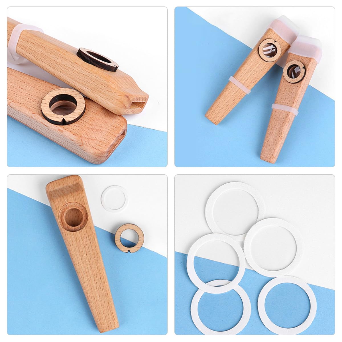 Ciieeo Kazoo Bois pour Débutants Instrument de Musique Facile à Apprendre Accompagnement Fiable pour Guitare et Ukulélé Kazoo Musical Compact et Résonnant