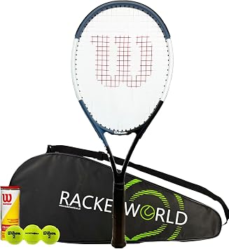 Wilson Nemesis Team 103 Graphite Tennis Racket with Premium Racket Cover & Tennis Balls