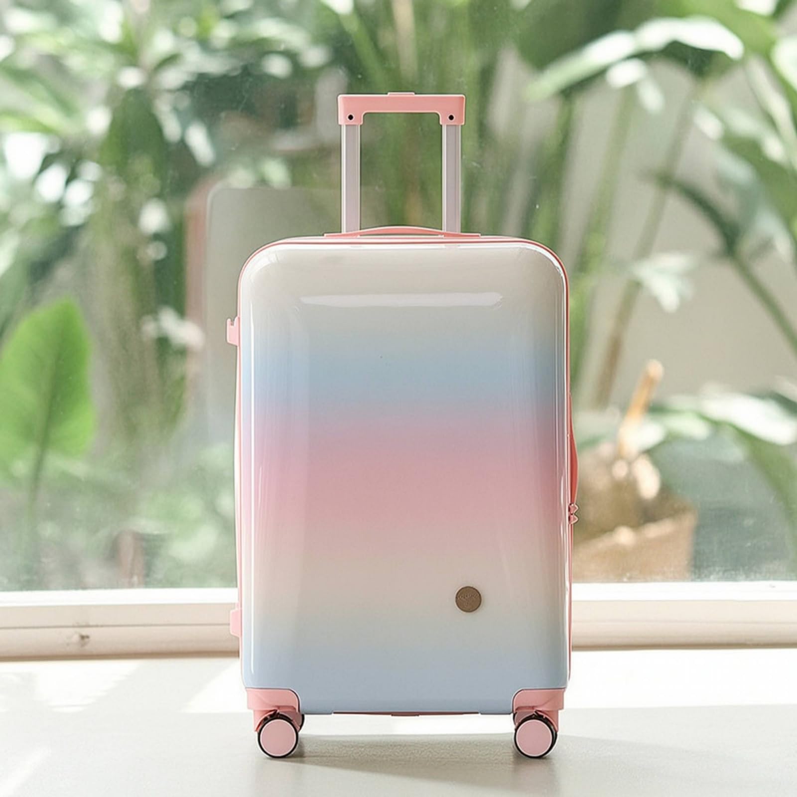 Valigia da Viaggio Donna Trolley Rigido Bagaglio con Ruote Multidirezionali Maniglia Superiore Comoda Serratura, Array, Gradiante Arcobaleno, 20 Pollici