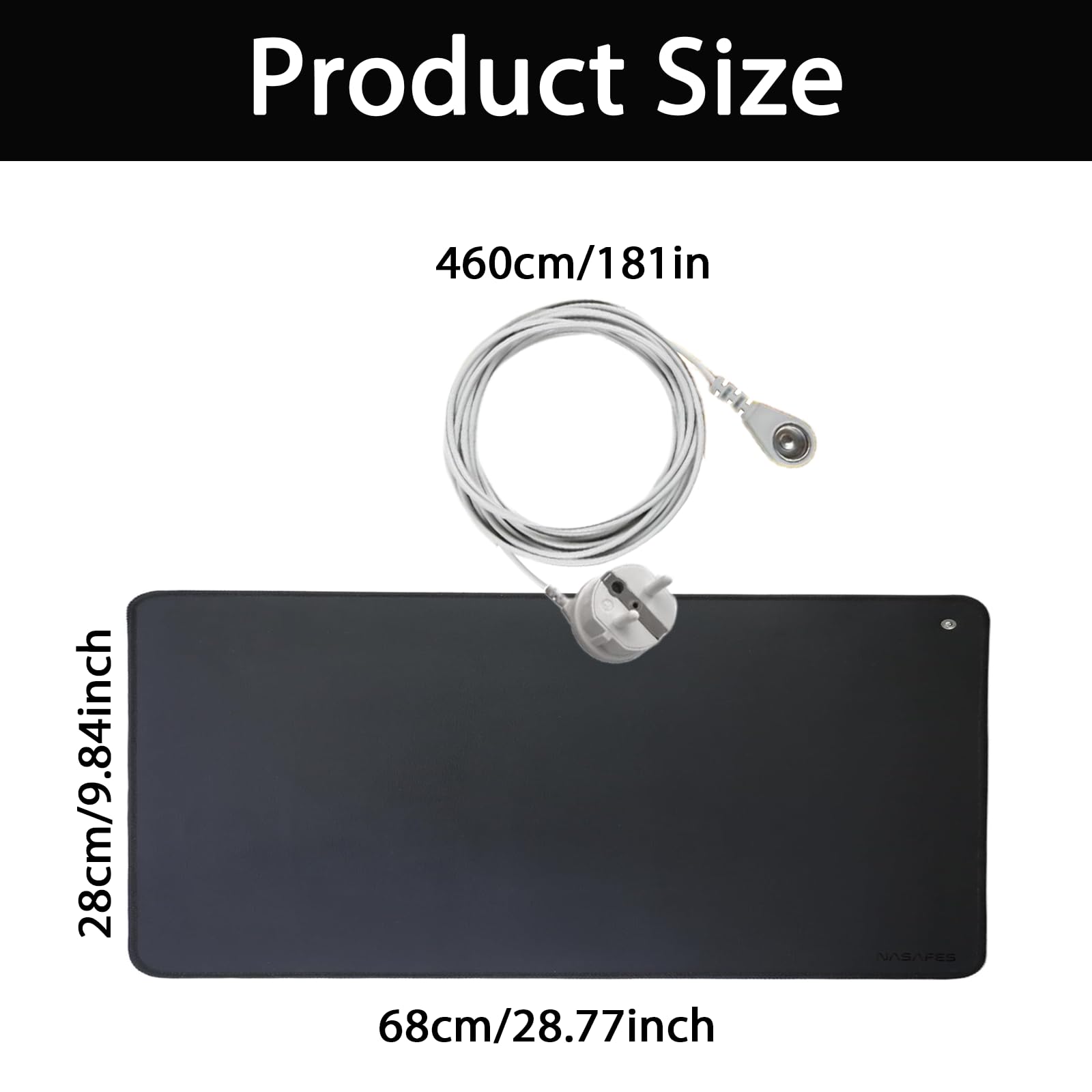 STFALI Grounding Mat, aardingsmat, ESD-mat voor welzijn, 68 x 25 cm