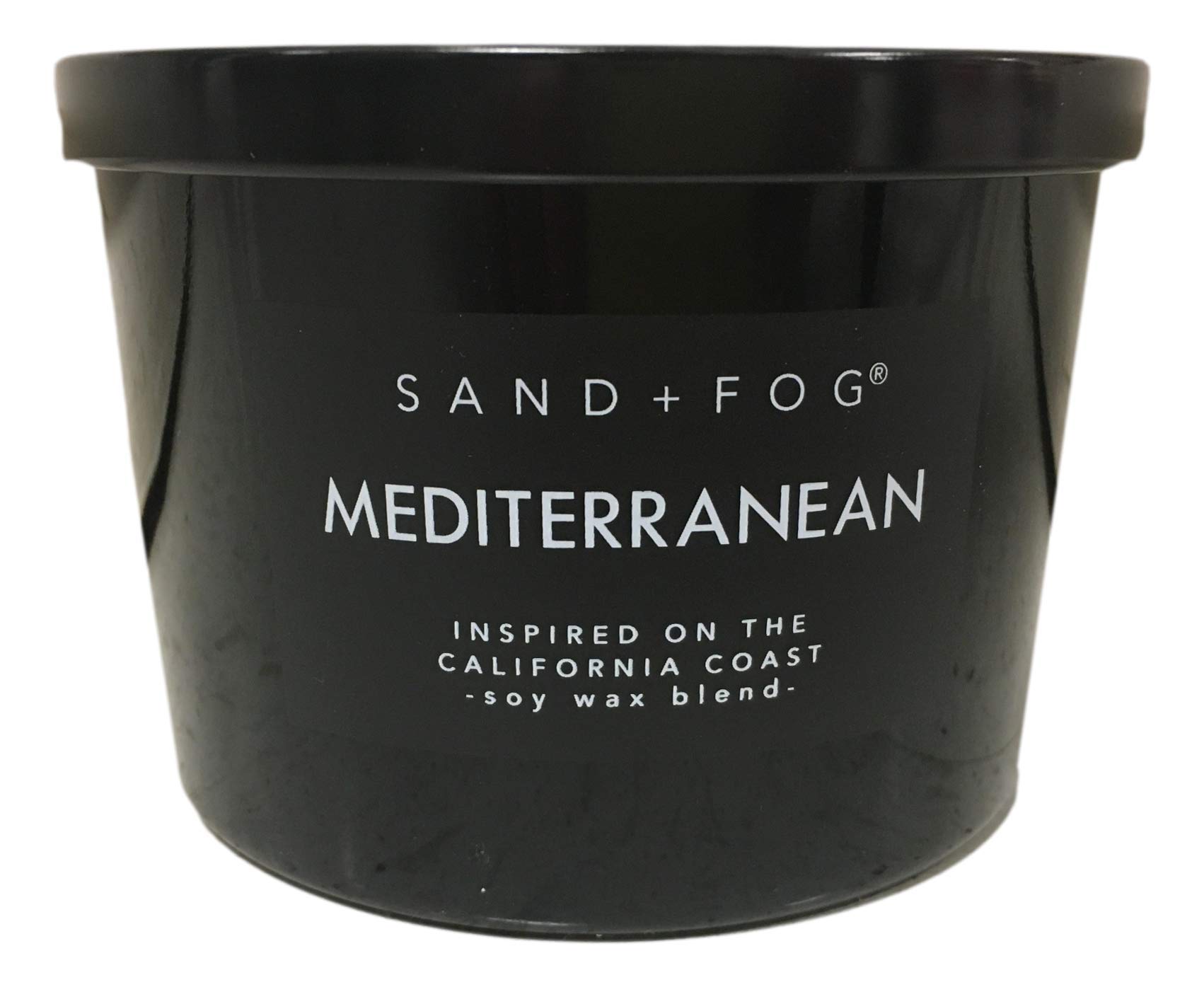 Sand + Fog Mediterranean Scented Candle, Double Wick, 12 Oz (Black)