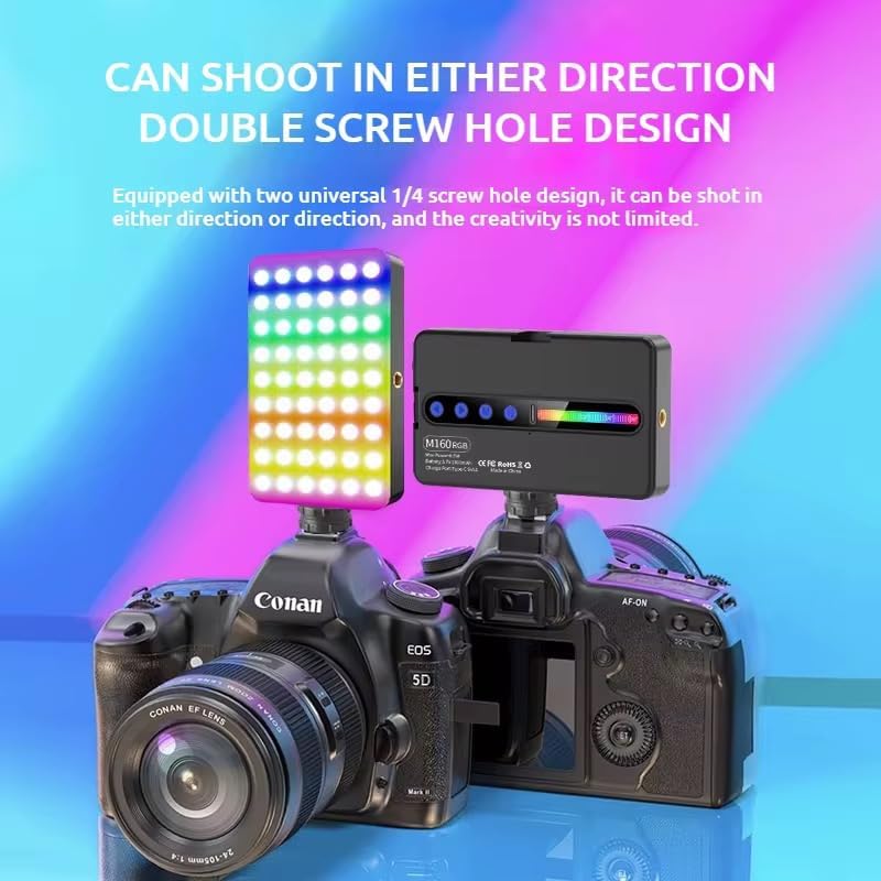 Image of Bumpi RGB Portable Pocket Camera Light Dimmable Panel Lamp | Full Color 2700-6500k 6.5W for Phone Photography Video Led Light 1800 mAh for Zoom Calls, Live Stream, Selfies, Makeup