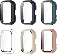 Vista 4 de Paquete de 6 fundas rígidas de policarbonato con protector de pantalla de vidrio templado compatible con Amazfit Active Smart Watch Bumper Guard