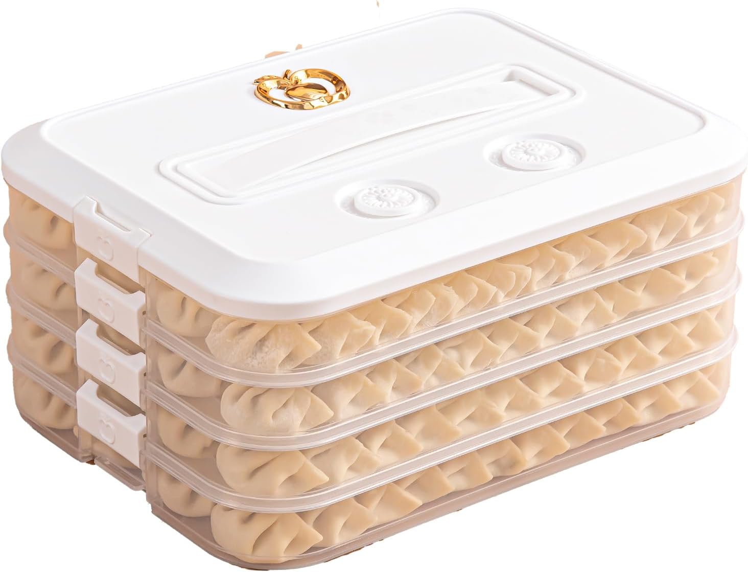 Stackable 4-Layer Food Storage Containers with Lids for Cookies & Snacks Stackable 4-Layer Food Storage Containers with Lids for Cookies & Snacks