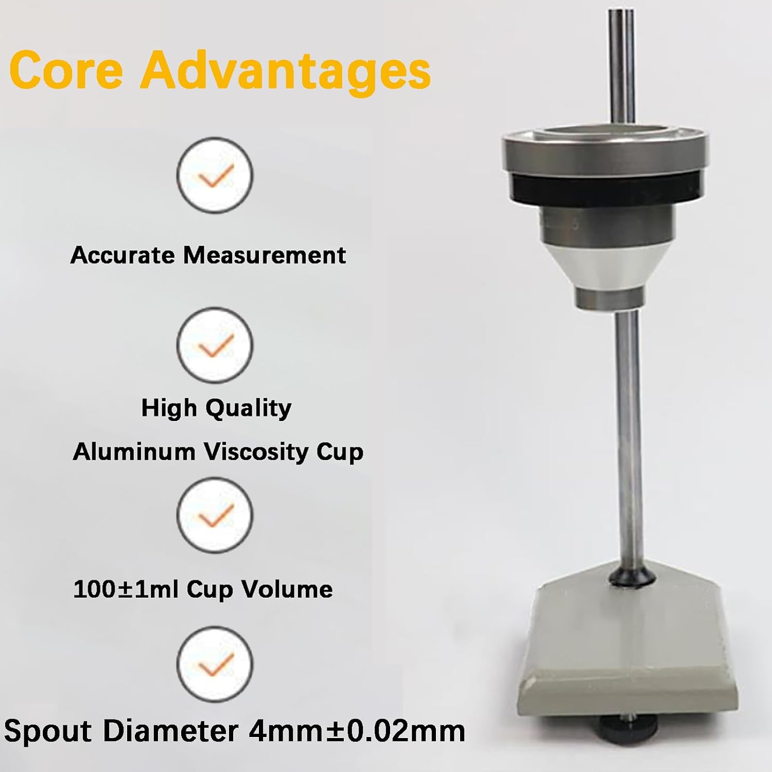 Ink Viscometer Flow Cup, Desktop Paint Measuring Cups Measuring Range 100-500 Centistokes Liquid Viscosity Measurement Tools,DIN4